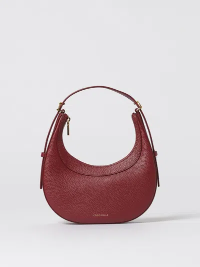 Coccinelle Whisper Crescent Top-handle Shoulder Bag In Red
