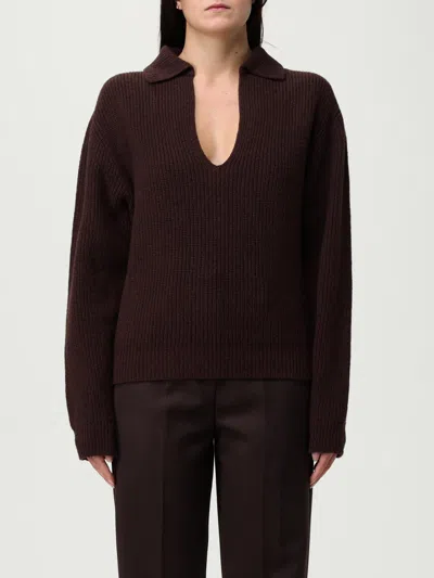 Alysi Women Brown Ribbed Wool Sweater, S Luxury Sweaters & Knitwear For Women Darveys In Brown