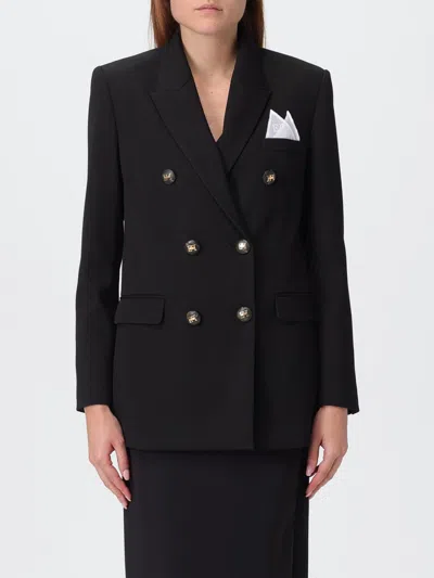Elisabetta Franchi Cotton Gabardine Blazer With Breast Pocket In Black