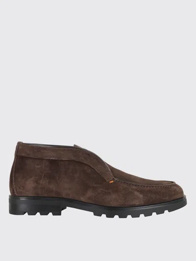 Santoni Tonal Sole Ankle Boots In Brown
