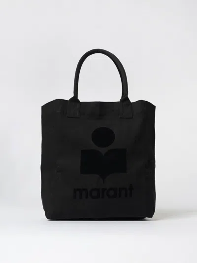 Isabel Marant Étoile Structured Black Cow Leather Tote With Subtle Logo In Black