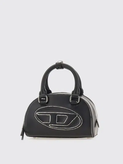 Diesel 1dr Dome-leather Bowling Bag In Black