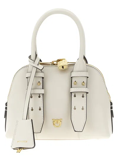 Pinko Leather Mini Escape Bag Bowling Bag In White