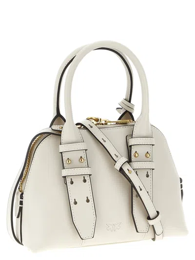 Pinko Leather Mini Escape Bag Bowling Bag In White