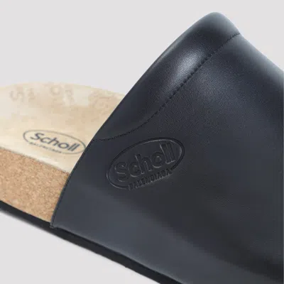 Balenciaga Men Leather Mules With Cork Insole In Black