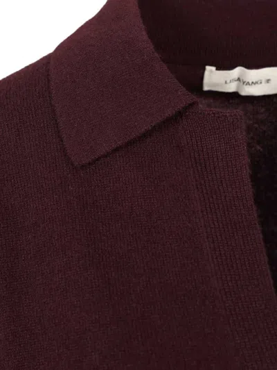 Lisa Yang Neela T-shirt Knitwear Brown In Burgundy