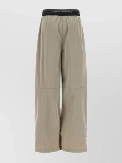 Alexander Wang Wide Leg Pants Featuring Elastic Waistband In Neutral
