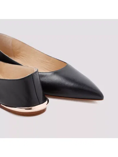 Gabriela Hearst Pointed Toe Ballerina Shoes With Metallic Accent In Black