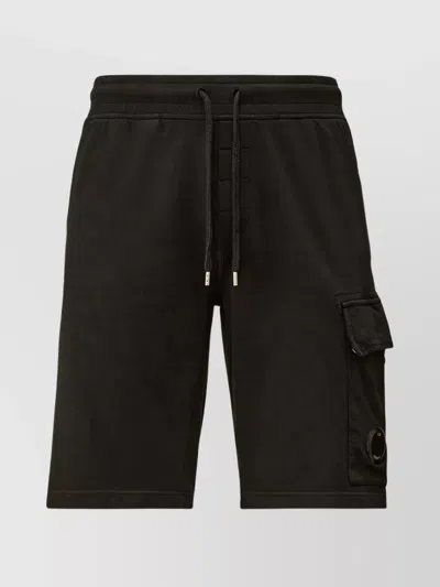 C.p. Company Relaxed Fit Cargo Shorts With Drawstring Waistband In Black