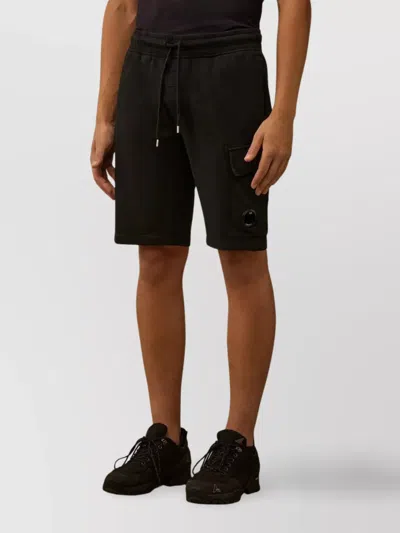 C.p. Company Relaxed Fit Cargo Shorts With Drawstring Waistband In Black
