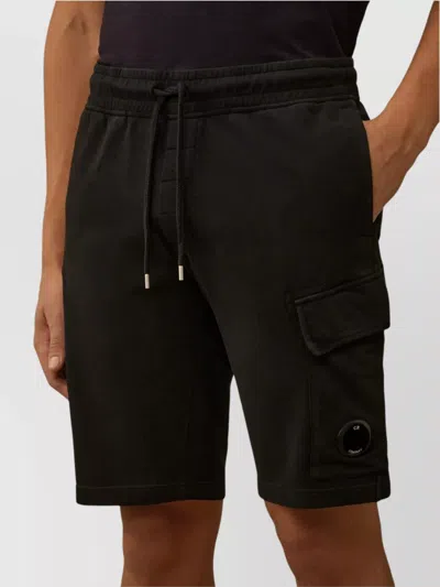 C.p. Company Relaxed Fit Cargo Shorts With Drawstring Waistband In Black