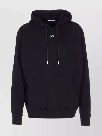 Off-white Hooded Sweatshirt Featuring Graphic Print In Gray