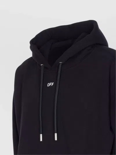 Off-white Hooded Sweatshirt Featuring Graphic Print In Gray