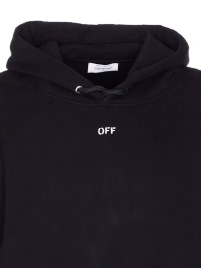 Off-white Hooded Sweatshirt Featuring Graphic Print In Gray
