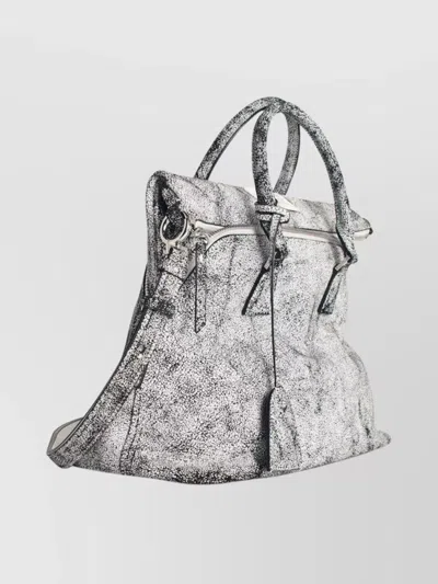 Maison Margiela Textured Leather Shoulder Bag And Strap