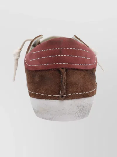 Philippe Model Casual Low Top Sneakers With Contrast Stitching In Brown