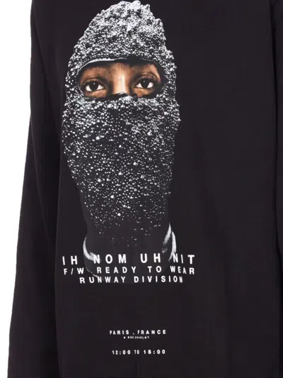 Ih Nom Uh Nit Graphic Print Crewneck Sweater Long Sleeves In Black