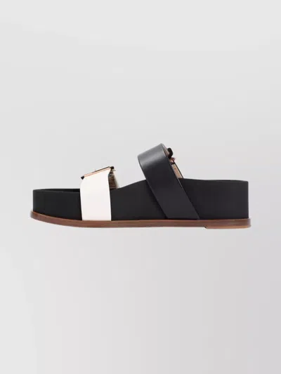 Gabriela Hearst Wren Flat Sandals Contrast Straps In Black