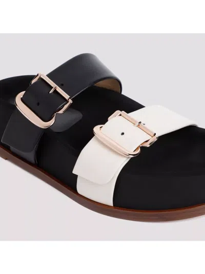 Gabriela Hearst Wren Flat Sandals Contrast Straps In Black