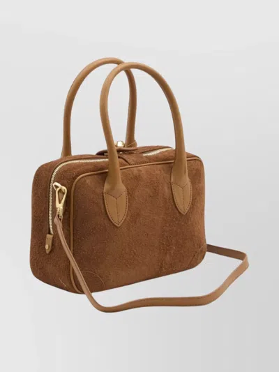 Golden Goose Suede Leather Bag In Leather Color
