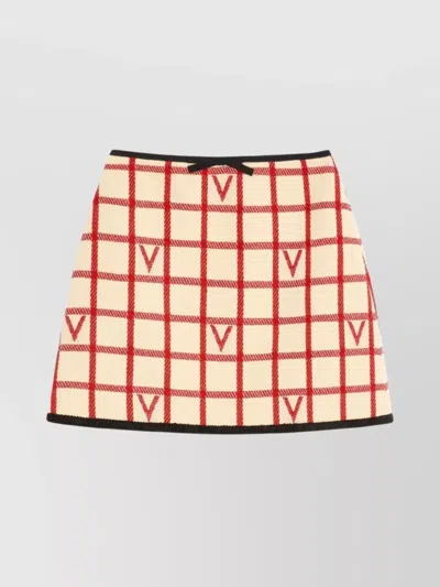 Valentino Midi Skirt With Button Accents And High Waist In Multi