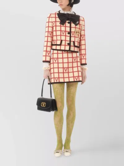 Valentino Midi Skirt With Button Accents And High Waist In Multi