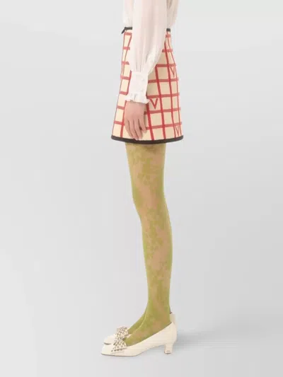 Valentino Midi Skirt With Button Accents And High Waist In Multi