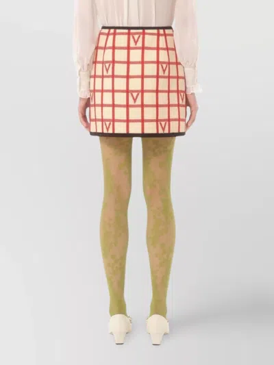 Valentino Midi Skirt With Button Accents And High Waist In Multi