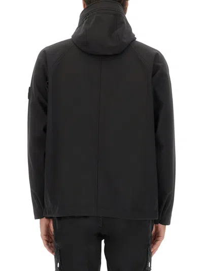 Stone Island Versatile Hooded Jacket Adjustable Features In Blue
