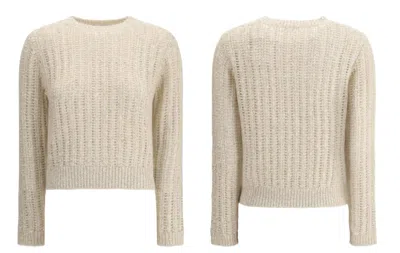 Brunello Cucinelli Sequin-embellished Sweater In Neutral