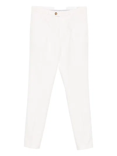 Brunello Cucinelli Tailored White Trousers With Classic Waistband In Neutral