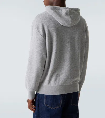 Loewe Drawstring Hoodie With Ribbed Cuffs And Hem In Gray