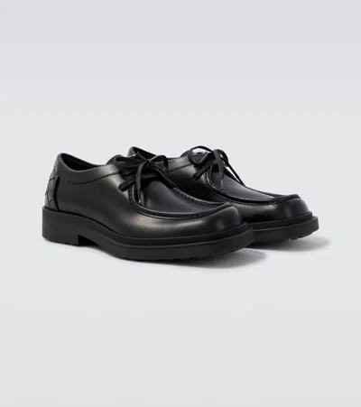 Bottega Veneta Black Leather Ben Lace-up Shoes In Black