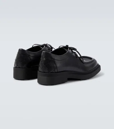 Bottega Veneta Black Leather Ben Lace-up Shoes In Black