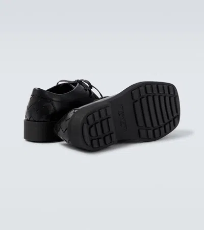 Bottega Veneta Black Leather Ben Lace-up Shoes In Black