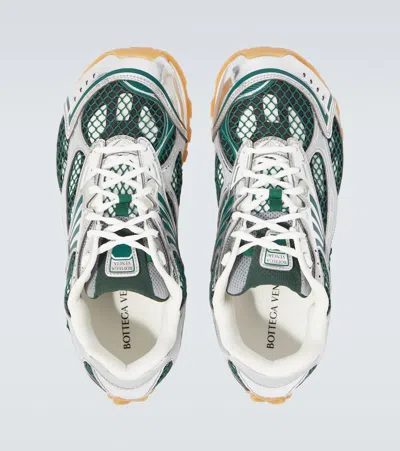Bottega Veneta Dynamic Orbit Sneakers Featuring Mesh Panels In Green