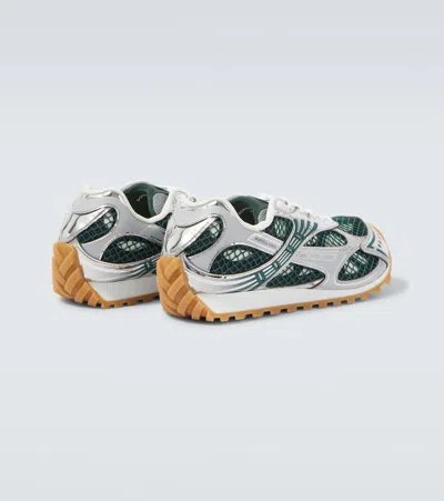 Bottega Veneta Dynamic Orbit Sneakers Featuring Mesh Panels In Green