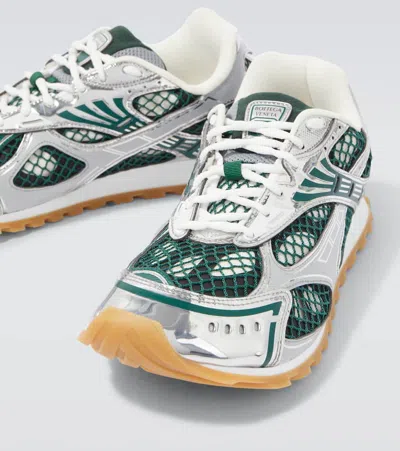 Bottega Veneta Dynamic Orbit Sneakers Featuring Mesh Panels In Green