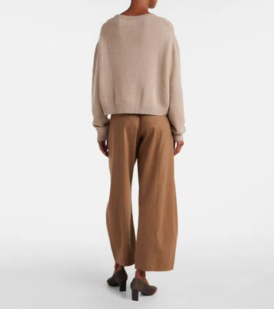 Khaite Margaux Cashmere Crewneck Sweater In Neutral