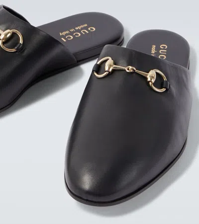 Gucci Men Black Mule With Horsebit On The Front In Smooth Leather Man In Black