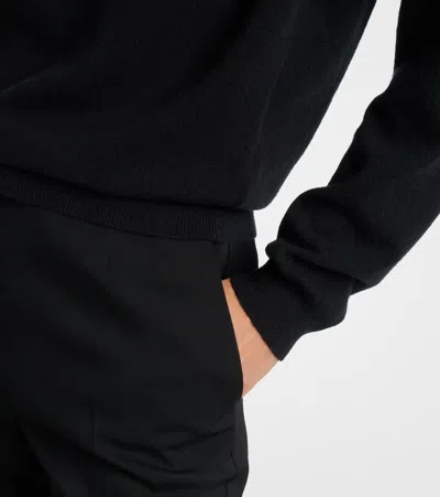 Versace Wool Sweater With Buckle Detail And Long Sleeves In Black