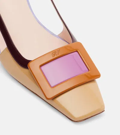 Roger Vivier Belle Vivier 45 Color-block Patent-leather Slingback Pumps In Multi