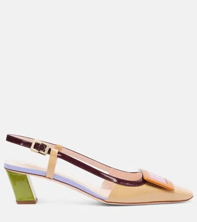 Roger Vivier Belle Vivier 45 Color-block Patent-leather Slingback Pumps In Multi