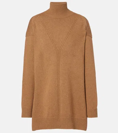 Fforme Loletta Wool And Cashmere Turtleneck Sweater In Brown