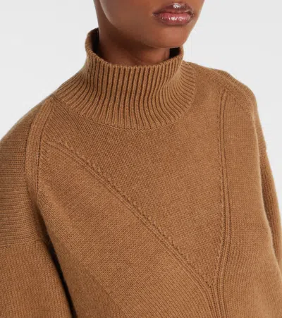 Fforme Loletta Wool And Cashmere Turtleneck Sweater In Brown