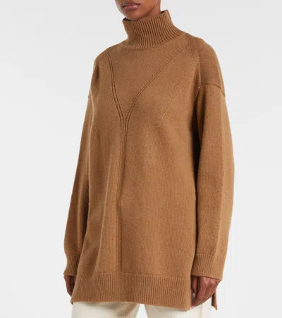 Fforme Loletta Wool And Cashmere Turtleneck Sweater In Brown