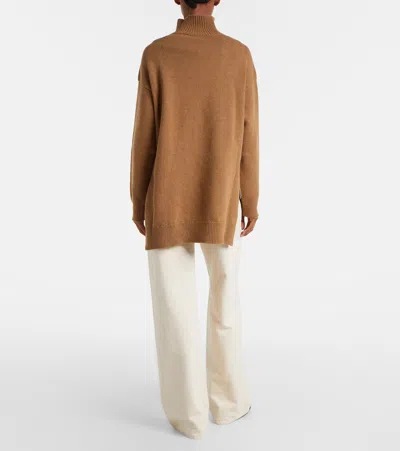 Fforme Loletta Wool And Cashmere Turtleneck Sweater In Brown