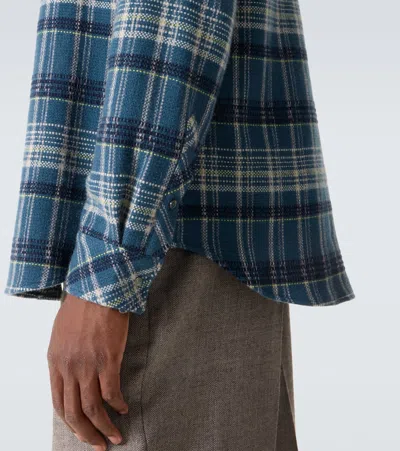 God's True Cashmere Fantasia Tartan Cashmere Shirt In Blue