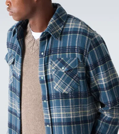 God's True Cashmere Fantasia Tartan Cashmere Shirt In Blue