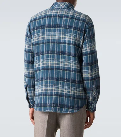 God's True Cashmere Fantasia Tartan Cashmere Shirt In Blue